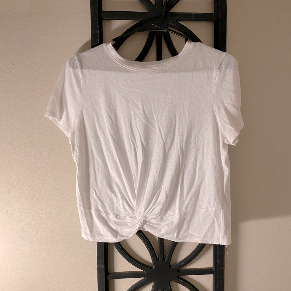 Hollister White Cropped Top M